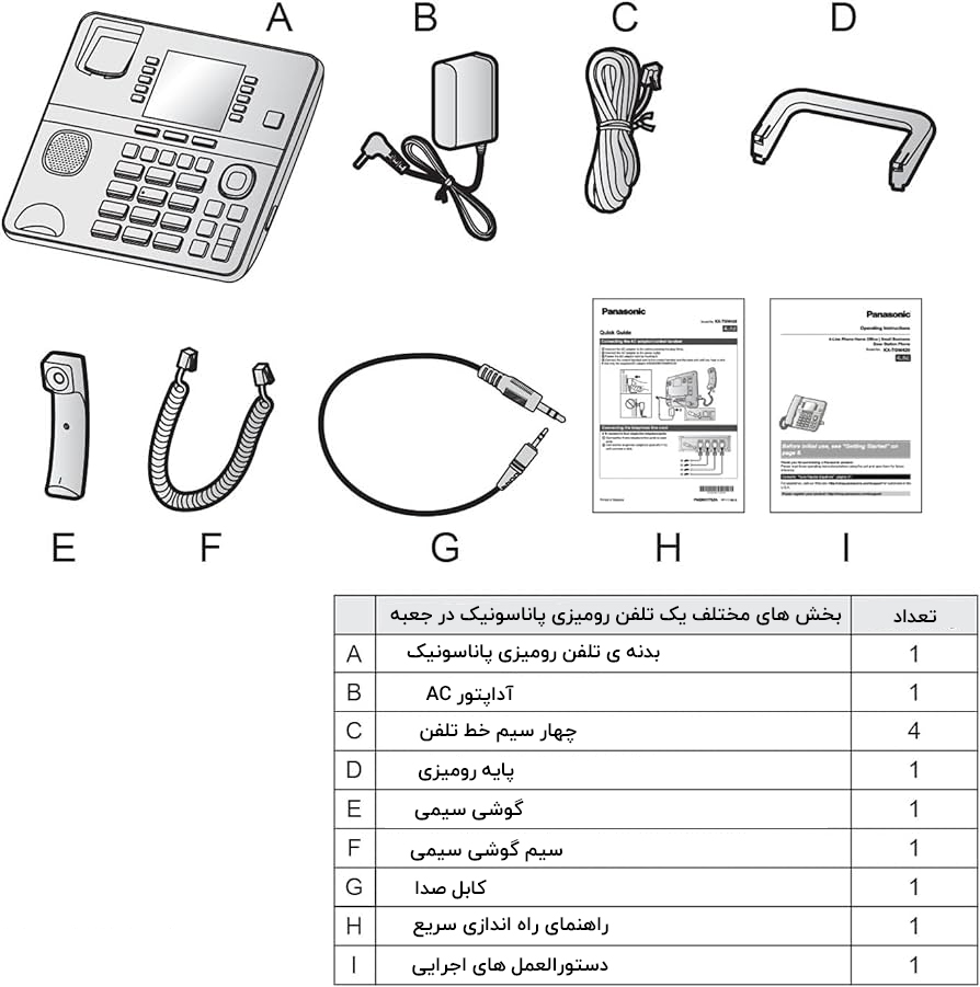 اجزای تلفن رومیزی پاناسونیک